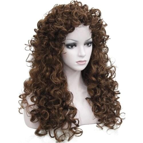Womens Synthetic wigs Long Curly wig Blonde/brown Hair Natural Fluffy Hairstyle StrongBeauty