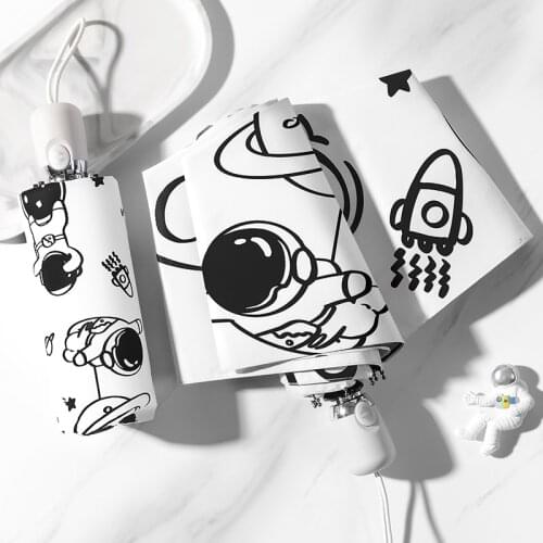 Parasol Simple Astronaut Fully Automatic Sun Umbrella Sunscreen UV Protection Rain and Rain Dual-use Compact and Portable