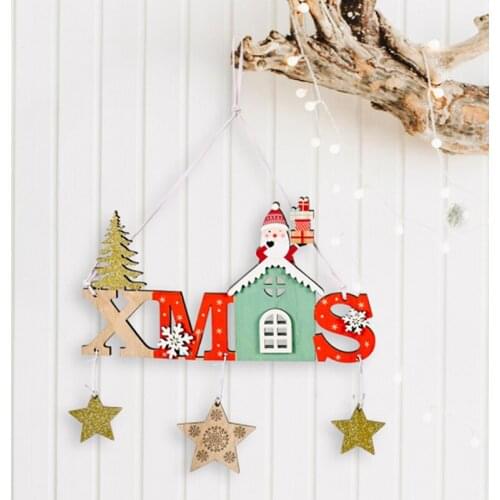 10Pcs Sweet Wood Mini House Hollow Shape House Wall Hanging Christmas Decoration Small Pendant Accessories Hot Sale