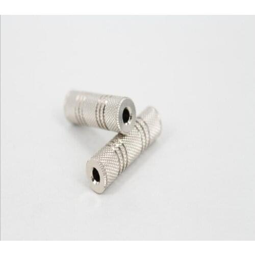 100PCS Metal Female To Female Connector Stereo Adapter 1/8 Inches 1/8'' 3.5mm stereo Jack Plug Audio Connector