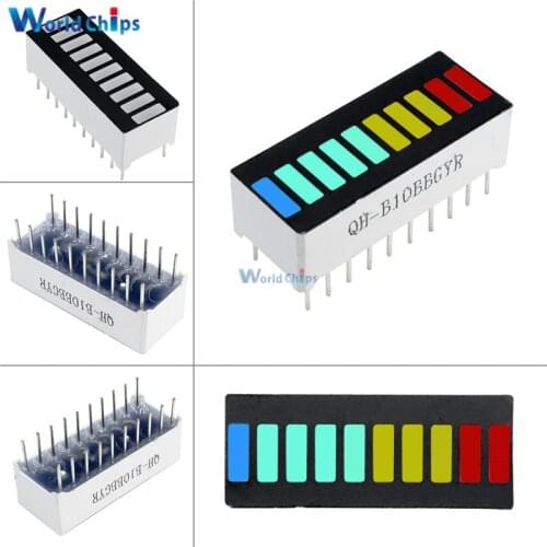 2Pcs 10 Segment LED Bargraph Light Display Module Bar Graph Ultra Bright Red Yellow Green Blue Colors Multi-color DIY Wholesale