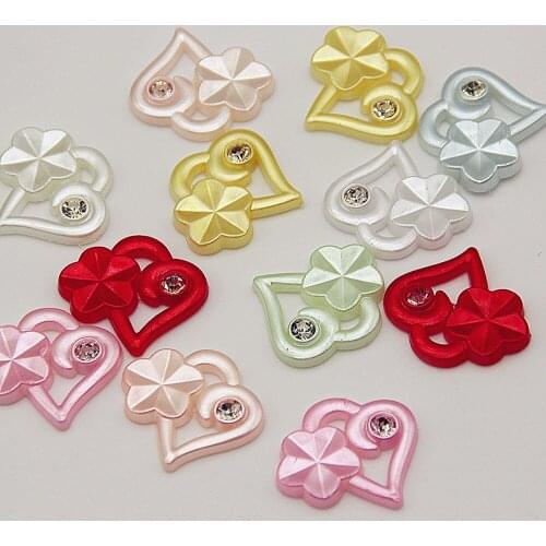 20PCS 17*19mm Half Face ABS Imitation Pearl Fancy Peach Heart Diamond DIY Love Jewelry Shoes Clothes Hat