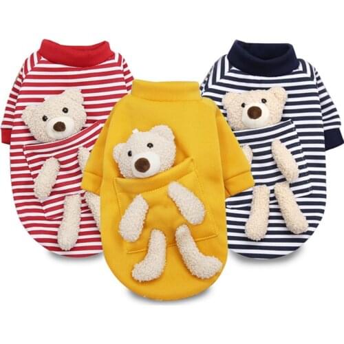 2021 New pet clothes for small dogs autumn and winter Dog jersey sweater spring cat cute bear pet chihuahua teddy Yorkies