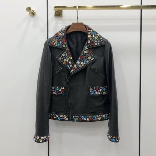 2021 Woman Coats Natural 100% Sheepskin Leather Jackets Female Windbreaker Sheepskin Leather Overcoat H728