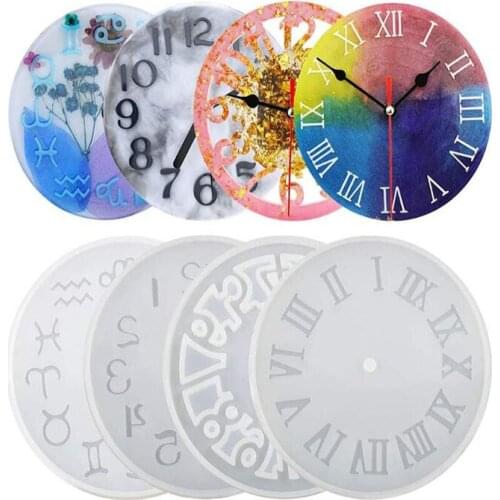 4 Pcs Clock Resin Molds Arabic Roman Numerals Constellation Silicone Casting Epoxy Resin Mold Handmade DIY Jewelry Crafts Making