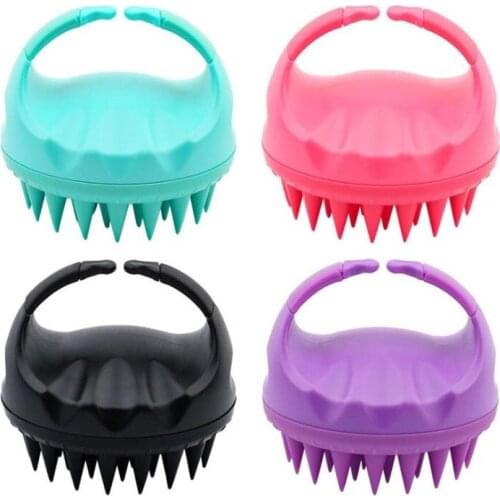 5 Colors Hair Comb Hair Scalp Massager Wet and Dry Hair Shampoo Brushes Soft Silicon Rubber Brush for Women Pet Hair Cleaning