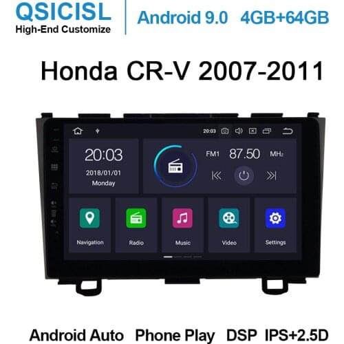 Android 9.0 IPS 2.5D 9" car dvd multimedia player for Honda CR-V 2007-2011 head unit 1 din radio multimedia stereo DSP SWC