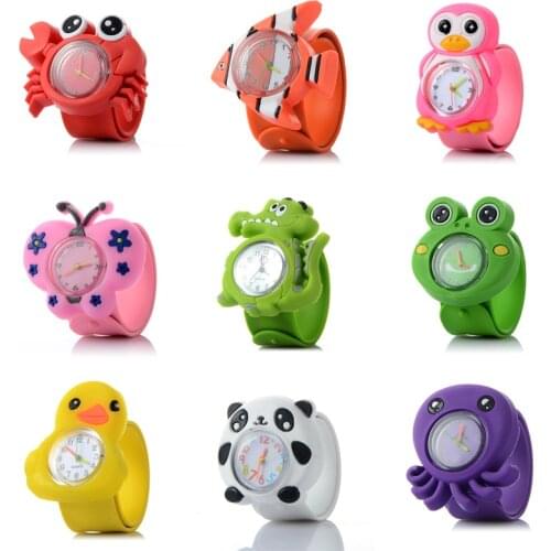 Lovely Childrens Watches 3D Silicone Strap Quartz Wristwatches Kids Boy Girl Cartoon Watch For Children Watch Color Random