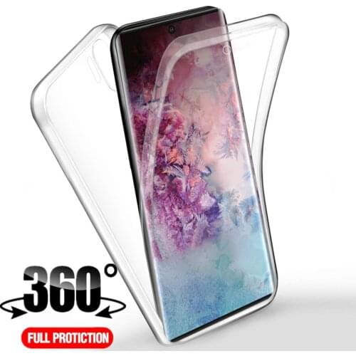 For Samsung Galaxy S21 Ultra 5G S21 + Plus S20 FE Double Crystal Cases for Samsung A32 A52 A72 A02S A42 A12 360 Full Cover Case