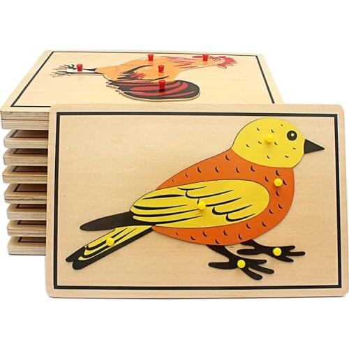 Baby Toy Kids Montessori Cartoon Animal Bird Puzzles for Children Wood for Early Childhood Education Preschool Training Learning