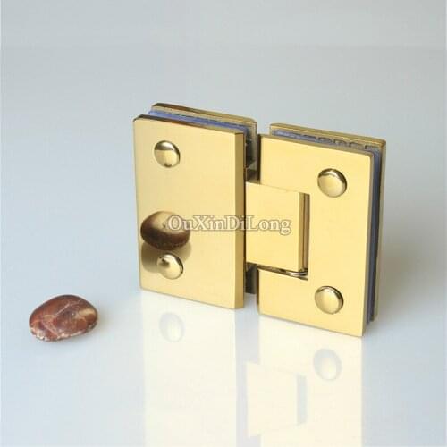 High Quality 4PCS 304 Stainless Steel Frameless Shower Glass Door Hinges Gold Glass Fixed Clamps Clips Door Holder Brackets