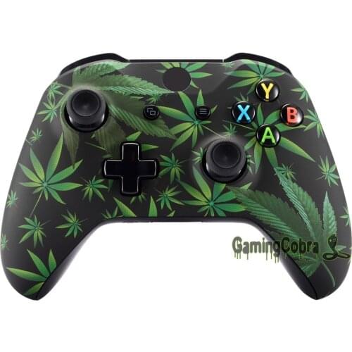 Weeds Soft Touch Faceplate Cover, Front Housing Shell Case Replacement Kit for Xbox One S & for Xbox One X Controller - SXOFT23X