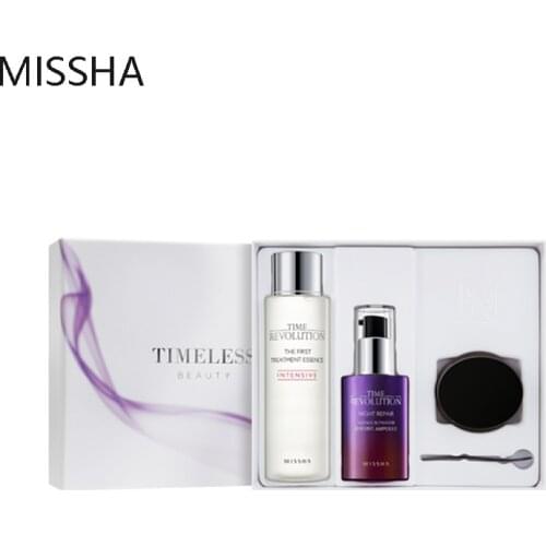 MISSHA Time Revolution Beauty Set Whitening Essence125ml Night Repair Serum 40ml Anti Wrinkle Face Cream 25ml Firming Skin Care