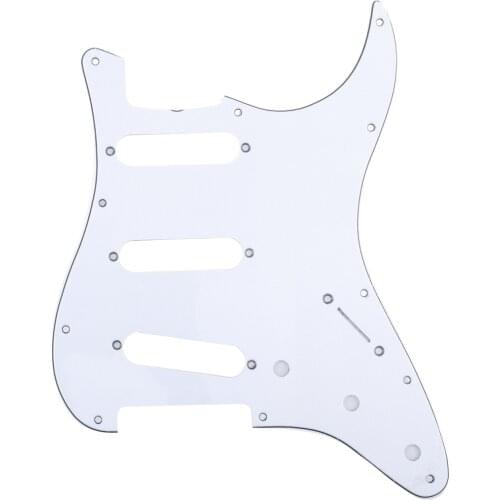 Musiclily Pro 11-Hole 62 Vintage Style Strat SSS Pickguard for American Stratocaster 62, 3Ply White