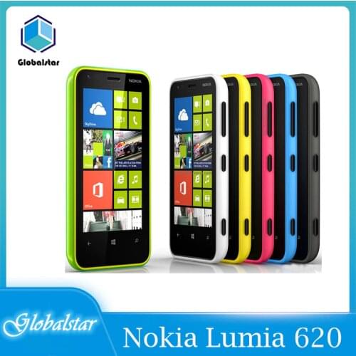 NOKIA Lumia 620 Refurbished Mobile Phone GSM 2G/3G Dual band 3G Wifi 5MP 8GB ROM Original Unlocked