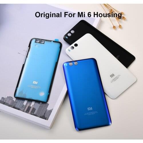 Original Xiaomi Mi6 Glass Back Battery Cover Rear Door Housing Repair Case For Xiaomi 6 Mi6 M6 Replace Panel Shell With Stickers