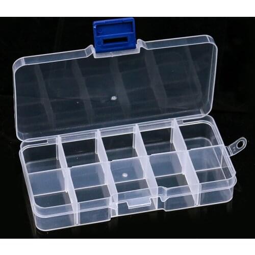 10/15 Grids Compartments Plastic Transparent Organizer Bead Storage Containers Jewel Box Container Storage Box for Jewelry Pill