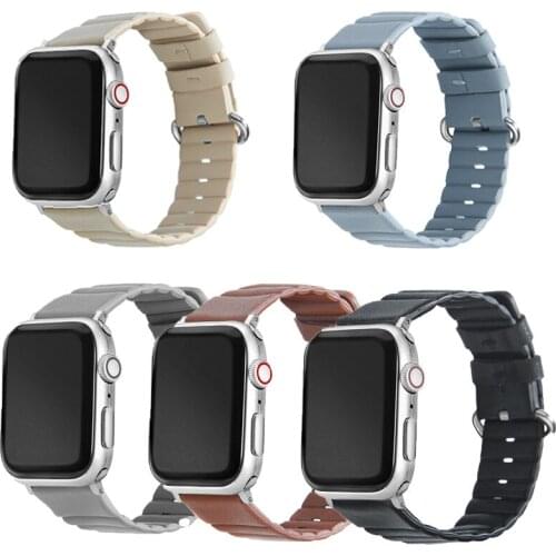GOOSUU Leather for Apple WatchBands 38mm 40mm 42 44mm for iWatch SE Womens Strap Classic Wristband Series 6 5 4 3 2 1