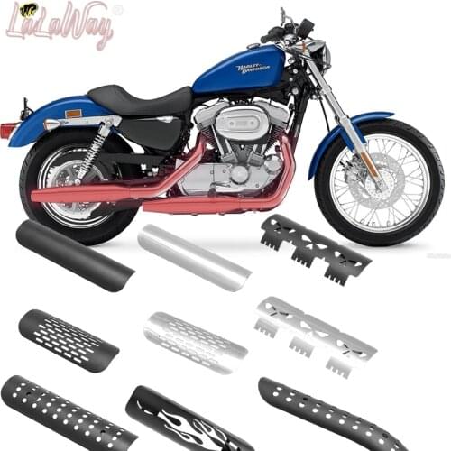 Motorcycle Heat shield, Motorcycle Heat Guard Cover, Universal Motorcycle Exhaust Pipe Heat-shield Muffler Staight CoverSilver