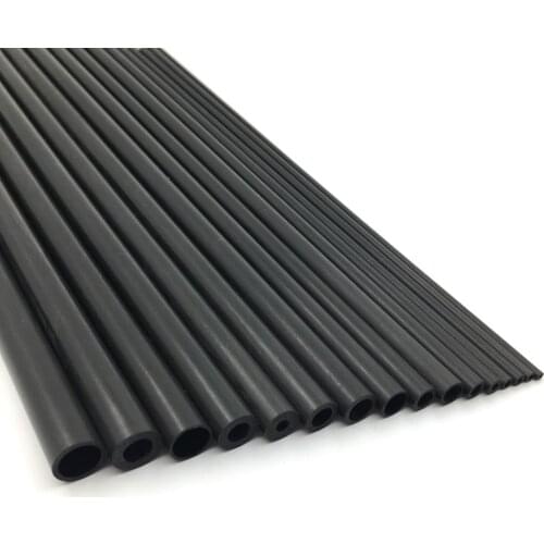 2pcs 500mm Length Carbon Fiber Tube OD6 6.5 7 8 8.5 9 9.5mm Carbon Pipe for RC Drones,Fishing Rods, Kites,Tents And Tripods