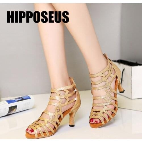 Hipposeus Women Dance Shoes Girls Salsa Latin Tango Ladies Ballroom Dance Shoes Satin Modern Soft SoleDancing Shoes Professional