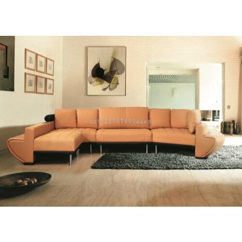 Organge arc living room corner sofa set modern leather sofa Modern Creativity European style Living Room Sofa