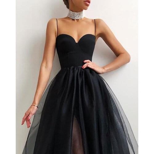 2021 New Summer Women Elegant Ball Gown Dress Fashion Ladies Sexy Sleeveless Tulle Mesh Dress Evening Party Solid Sundress