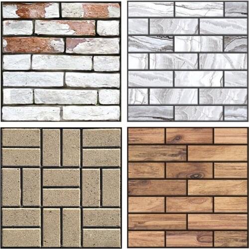 3D Stone Brick Wall Stickers Living Room Kitchen Bathroom House Decoration Art Decals PVC Self-adhesive Waterproof Wall Paper