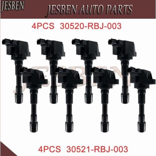 8PCS Front & Rear Ignition Coil 30521-RBJ-S01 30520-RBJ-S01 fit For Honda FIT SHUTTLE HYB Acura Insight 1.3 1.5 Hybrid 2012-2016