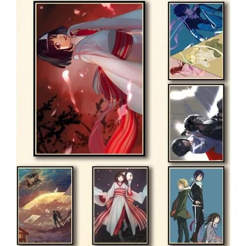 Anime Posters Noragami Cartoon Abstract Canvas Painting Wall Art Retro Prints Style Nordic Pictures Modern Living Room Bar Decor