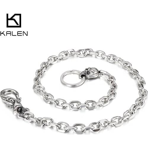 Kalen Trendy Rock Mens Trouser Chain Bracelet Aual-use Hook Accessories Stainless Steel 700mm Jewelry