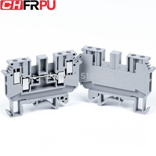 CHFRPU 10Pcs UDK-4 Din Rail Terminal Blocks Screw Connection Multi Conductor Double in and out Terminal UDK4
