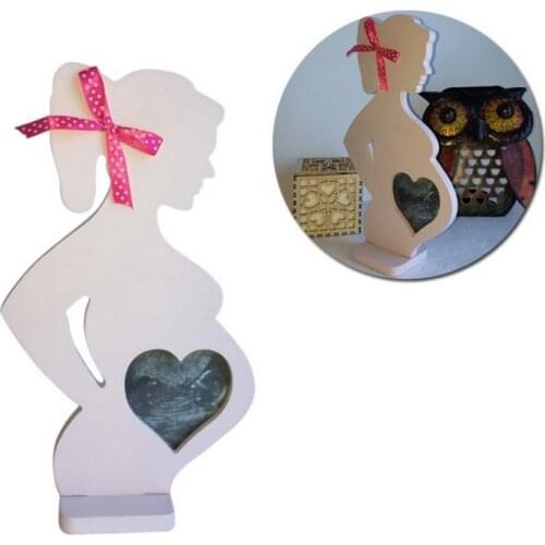 DHL 100pcs Wooden Photo Picture Frame Pregnant Women Baby Ultrasonic Photography Mom Home Room Decor Hand & Footprint Makers