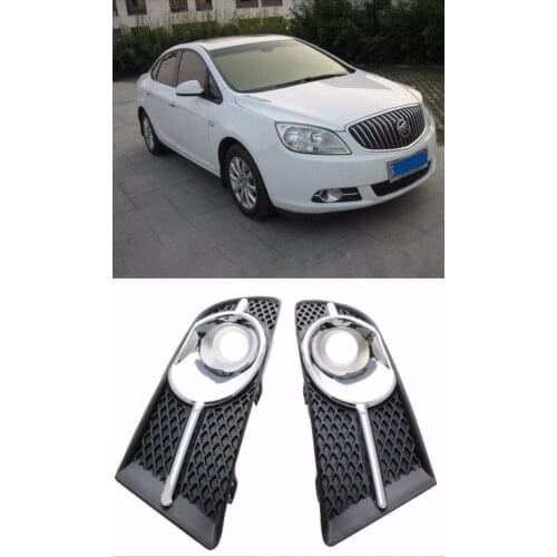 JanDeNing 2pcs Kit Car New Black Front Left + Right Bumper Fog Light Lamp Cover Grille Fit for Buick Excelle GT 2009-2012