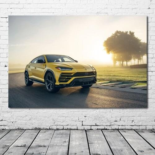 Wall Art Picture Vehicle Yellow Car Urus Super Car Nature Sunshine Painting canvas posters and prints Modern Home decoration
