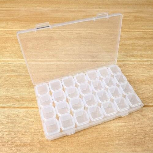 28 Slots Diamond Embroidery Box Diamond Painting Accessory Case Clear plastic Beads Display Storage Boxes Cross Stitch Tools