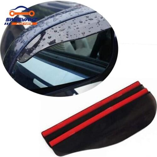 2PCS PVC Car Rear View Mirror Sticker Rain Eyebrow Eyebrow Rain Shade Rainproof Cover for Most Car Truck and SUV