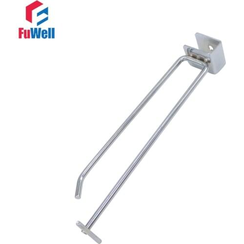5pcs Slatwall Hooks 150/200/250/300/350mm Supermarket Display Hook Hanger Fit 30x15mm Square Tube Display Hooks