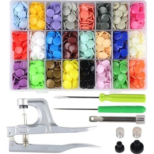 1Set Metal Press Pliers Tools Used for T3 T5 T8 Kam Button Fastener Snap Pliers+360 Set T5 Plastic Resin Press Stud Cloth Diaper