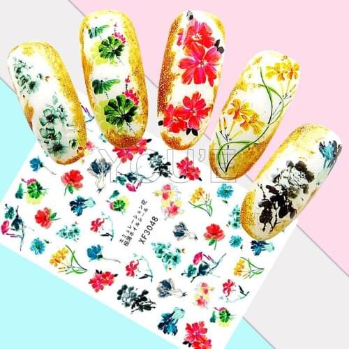 DIY Nail Art Stickers Decoration Back Glue Self Adhesive Decals Flowers Nail Sticker Manicure Nail Design Foil Accessoires Charm