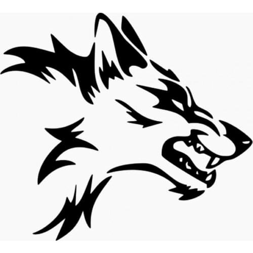 Beast Wolf Head Decals Race Car Vinyl Stylish Car Body Stickers Cover Black/Silver CL572