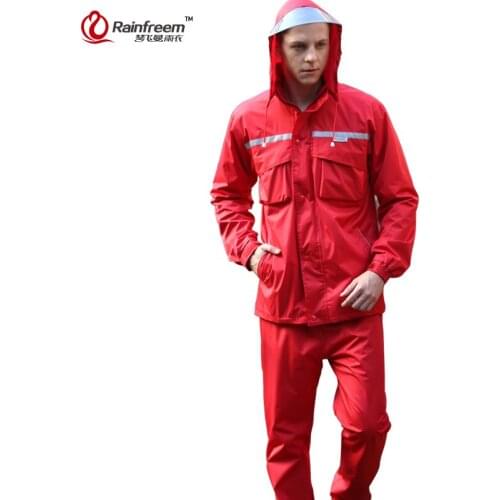 Rainfreem Impermeable Raincoat Women/Men Hood Rain Poncho Waterproof Rain Jacket Pants Suit Rainwear Men Motorcycle Rain Gear
