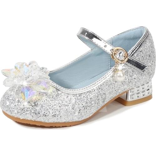 Disney Frozen Aisha Princess 2021 Summer Dream Children New Breathable Little Girl Sweet and Comfortable Crystal Shoes for kids