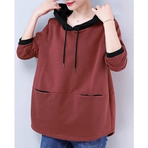 2021 New Sweatshirt Women Loose Spring And Autumn Thin Coat Mother Casual Plus Size 5XL Fat MM Top Pullover Female Clothing L267