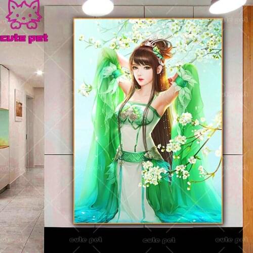 New square round Drill Fantasy classical beauty woman Diy Diamond Painting Cross Stitch Kits 5D Diamond Mosaic Embroidery Decor