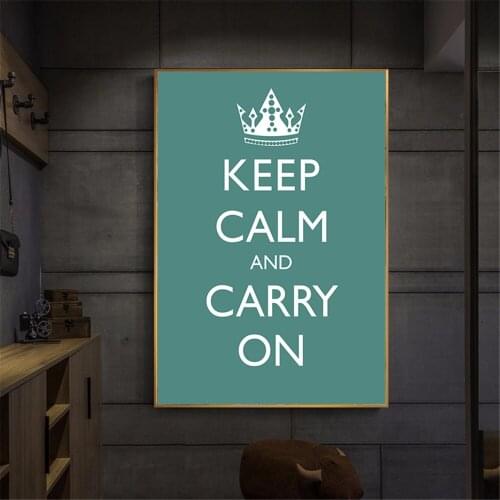 Pop Art Keep Calm and Carry On Canvas oil Painting Posters and Prints Nordic Style Kids Decoration Child Bedroom Decor