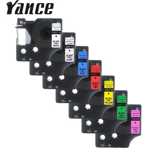 Yance 45010 45013 45018 Compatible Dymo label printer D1 12mm Black on White Label Tapes for Dymo Label maker LM160 280 Dymo PNP