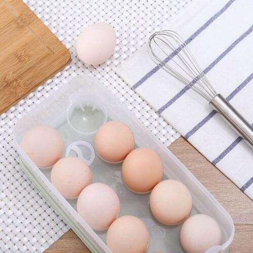 Durable Plastic Box Refrigerator Food Organizer Single Layer Airtight Storage Container Transparent 10 Eggs Kitchen Gadgets