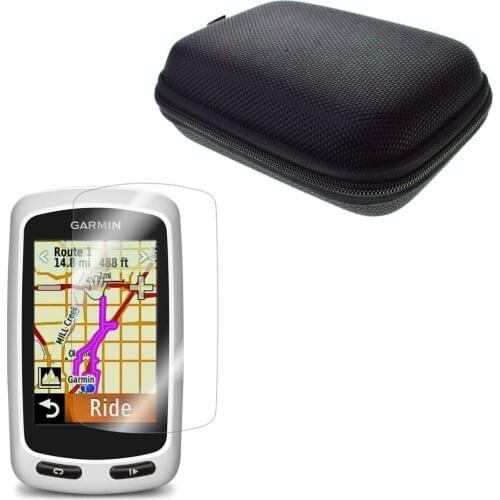 Clear LCD Screen Protector Guard Cover Film Skin + Protect Case Portable Bag for Road/Mountain Cycling GPS Garmin Edge Touring
