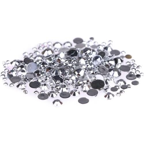 Jelly Silver Color Acrylic Rhinestones Cute Shiny Various Sizes Optional Shoes Clothing Decorations Nail Art Decorations